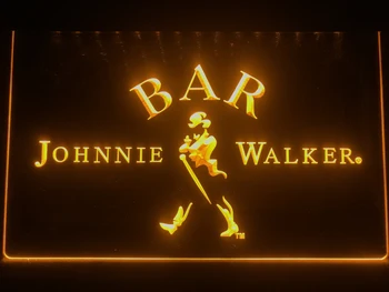 439b - BARAS Johnnie Walker Viskio LED Neon Light Pasirašyti